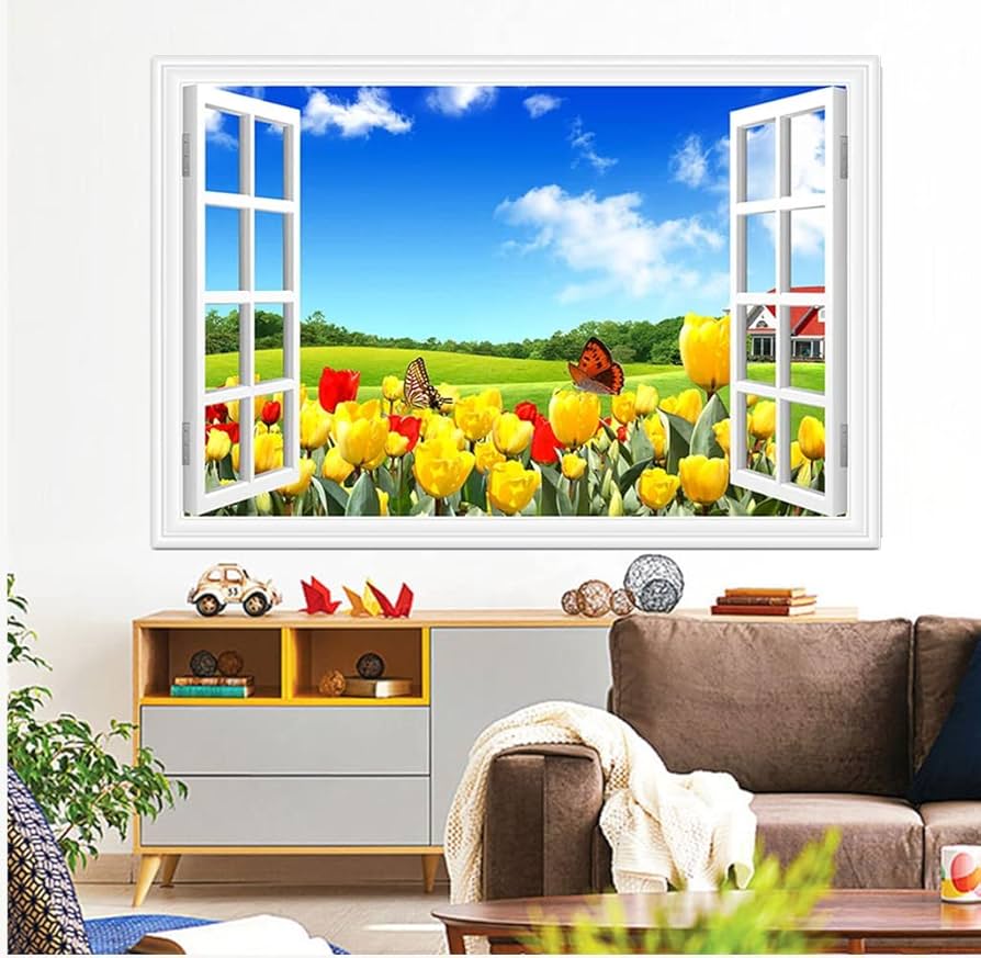 絵画 。壁掛け絵☆【そよ風が吹いてきて、窓の前の花がきれいでグラスがきれいだ】 絵画 。壁掛け絵☆【そよ風が吹いてきて、窓の前の花がきれいで